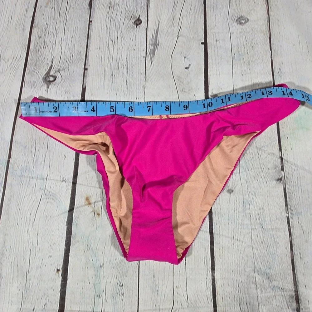 J. Crew Curved-waist cheeky‎ bikini bottom Radiant Fuchsia S NWT